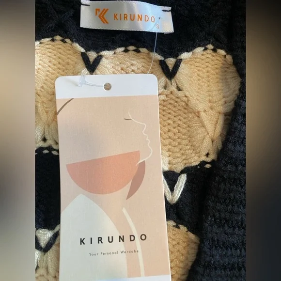 KIRUNDO Cardigan Chunky Lantern Sleeve Open Front NWT SM - Picture 4 of 10